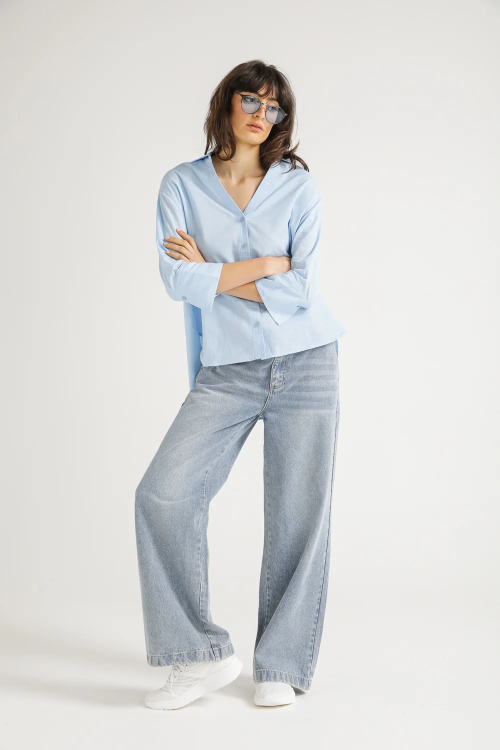Linen Blend  Shirt With 3/4 Sleeves - Image 11