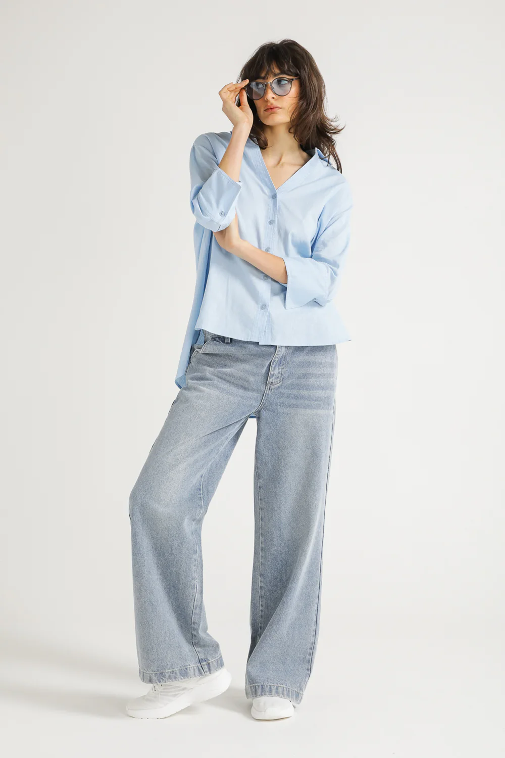 Linen Blend  Shirt With 3/4 Sleeves - Image 3