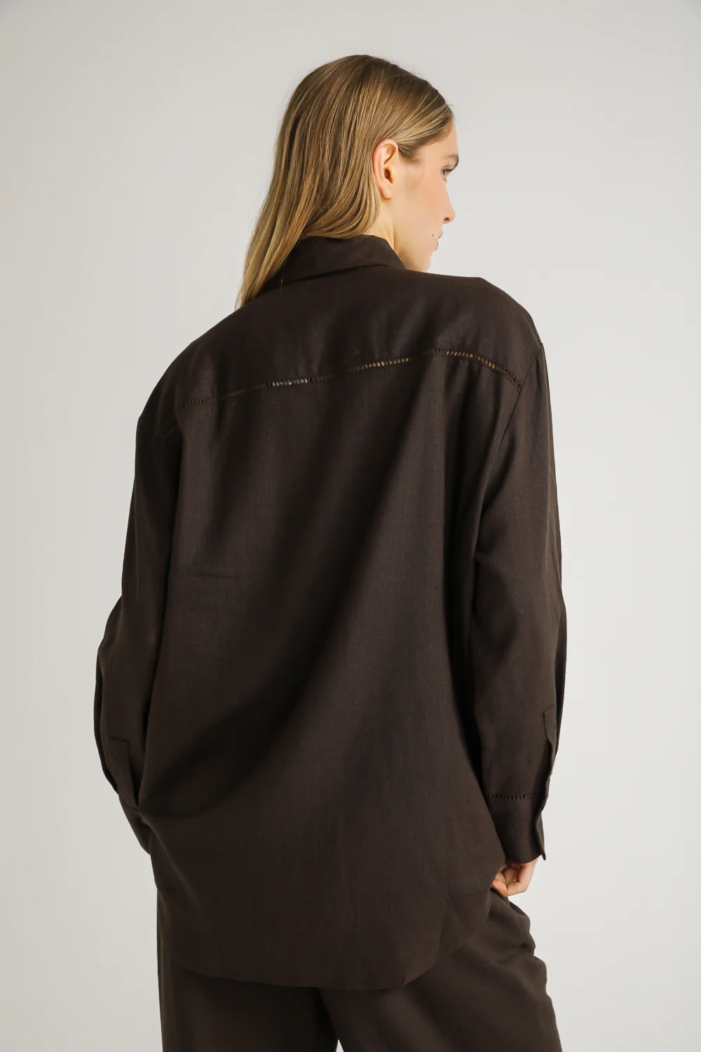 Linen Blend Shirt With Lace Trims - Image 7