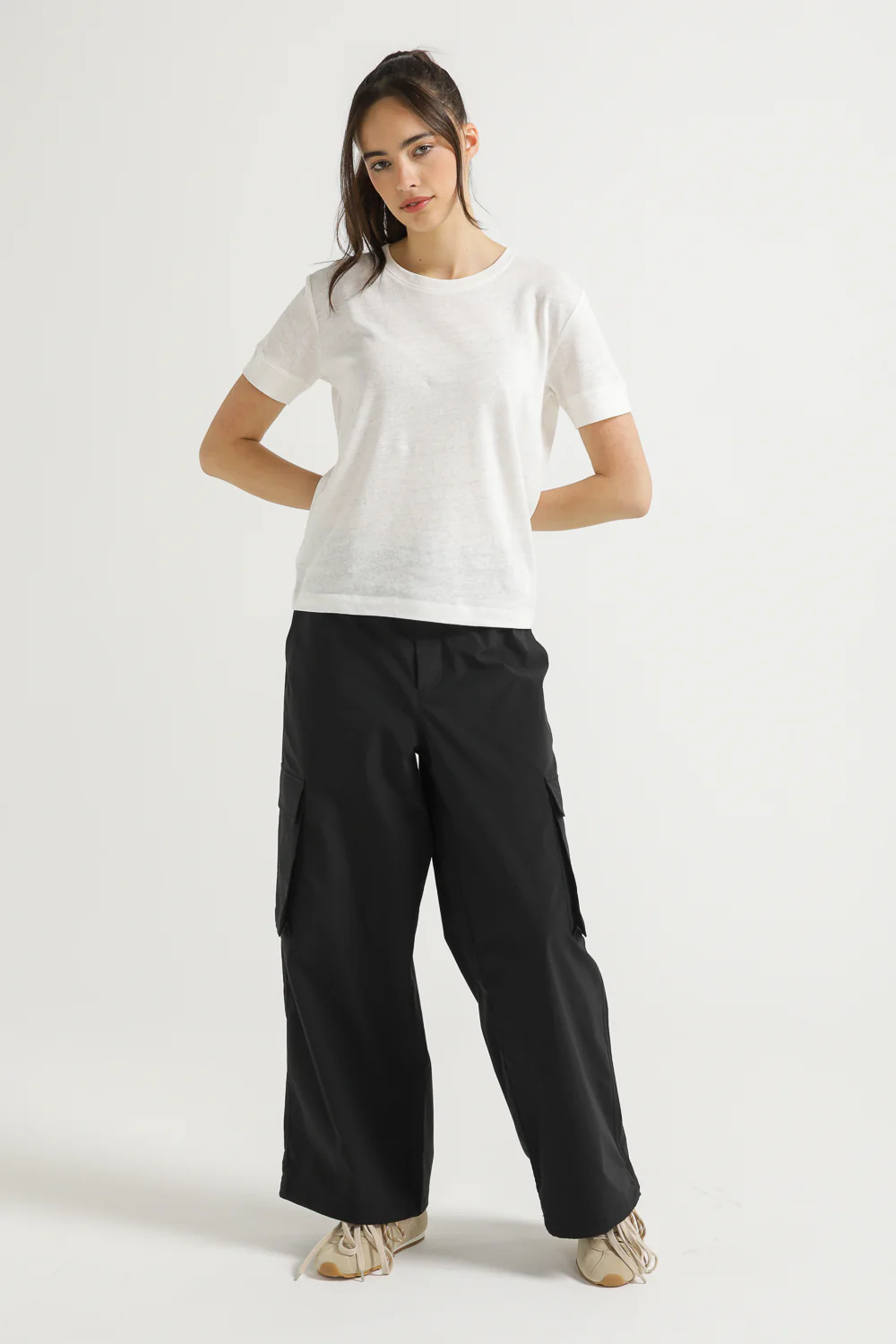 Linen blend Solid T-SHIRT - Image 3
