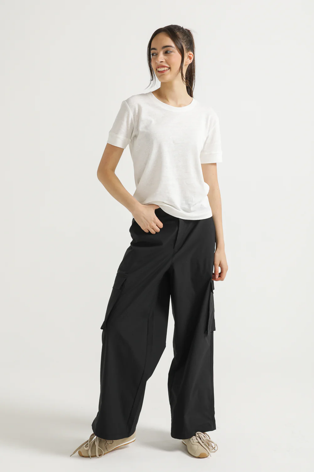Linen blend Solid T-SHIRT - Image 4