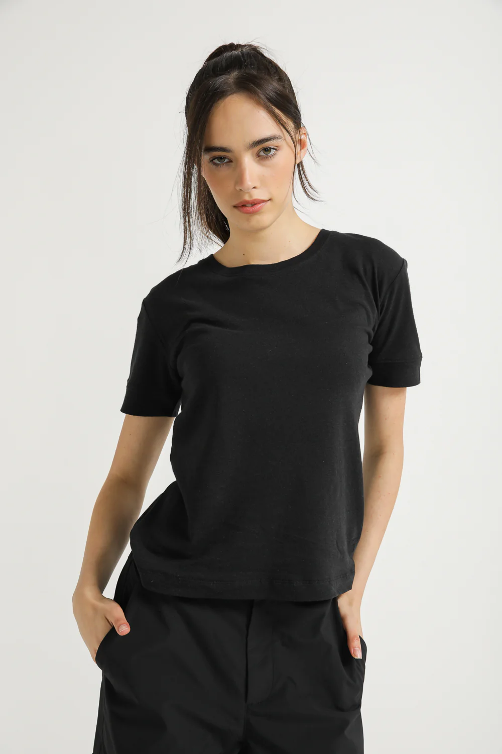 Linen blend Solid T-SHIRT - Image 6