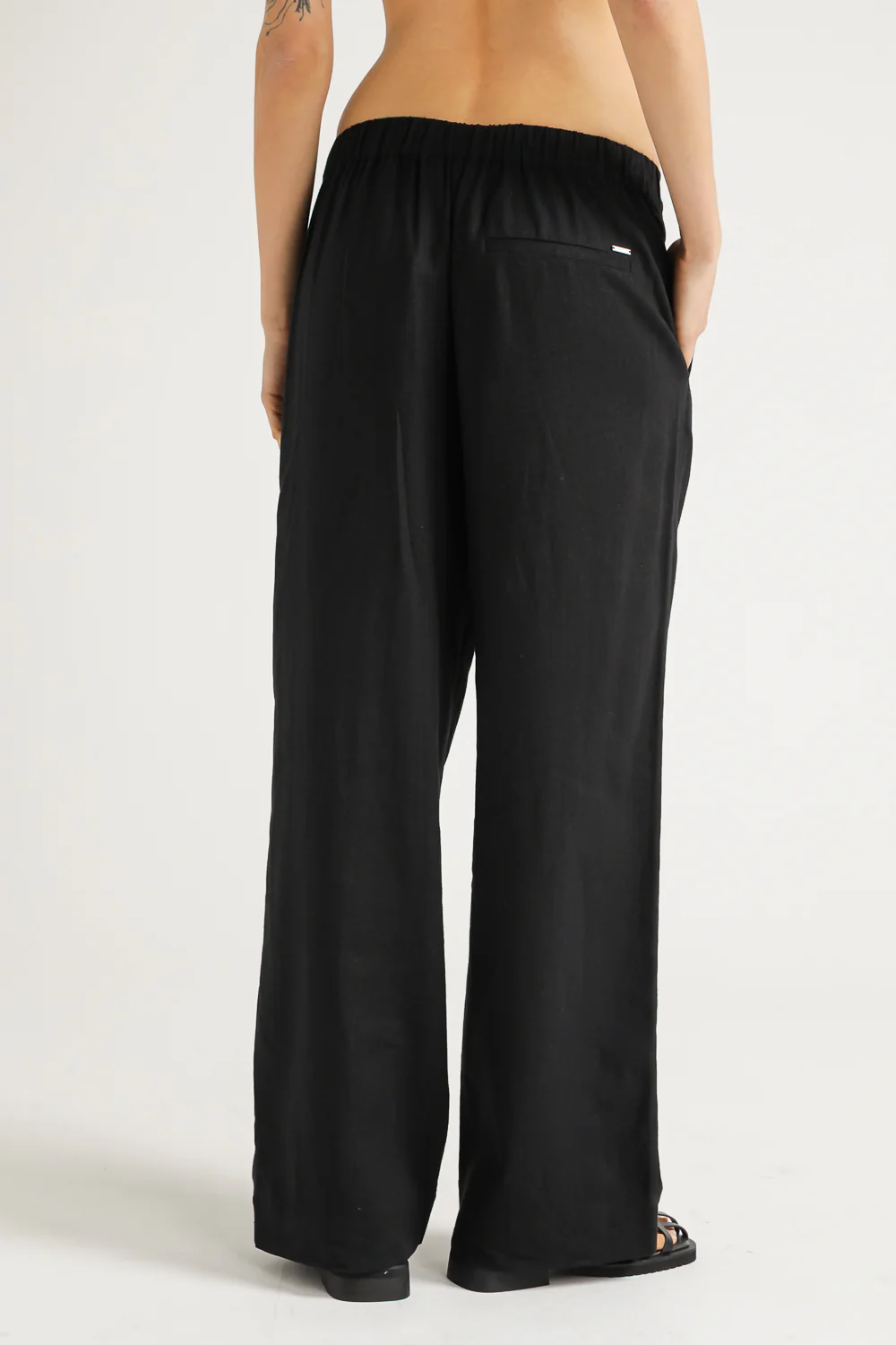 Linen Blend Wide Leg Pants - Image 4