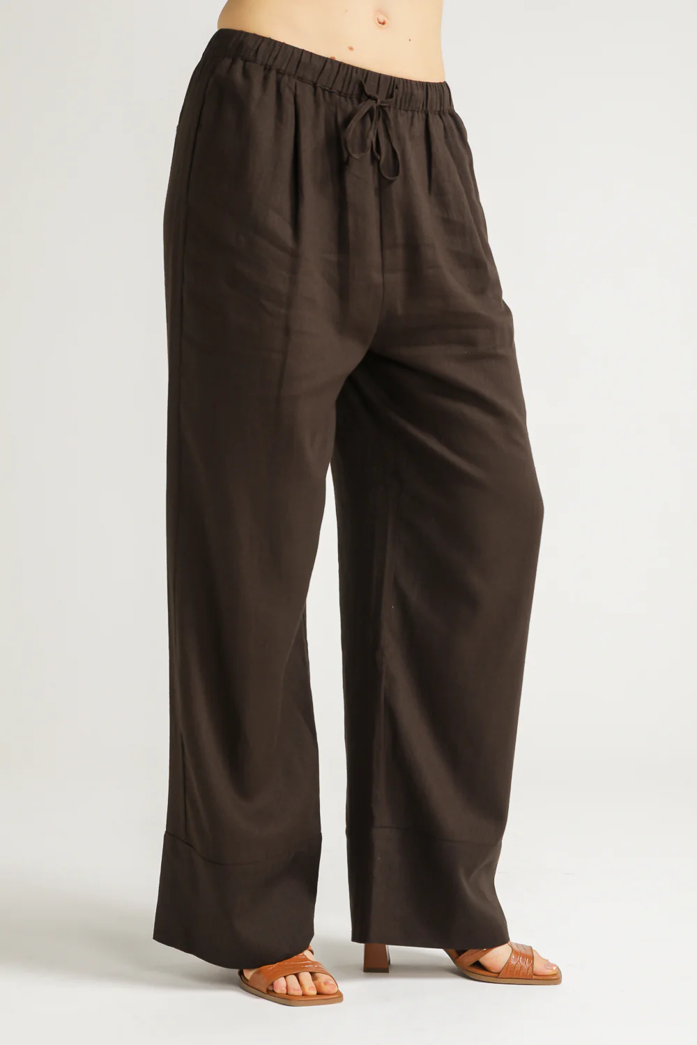 Linen Blend Wide Leg Pants - Image 2