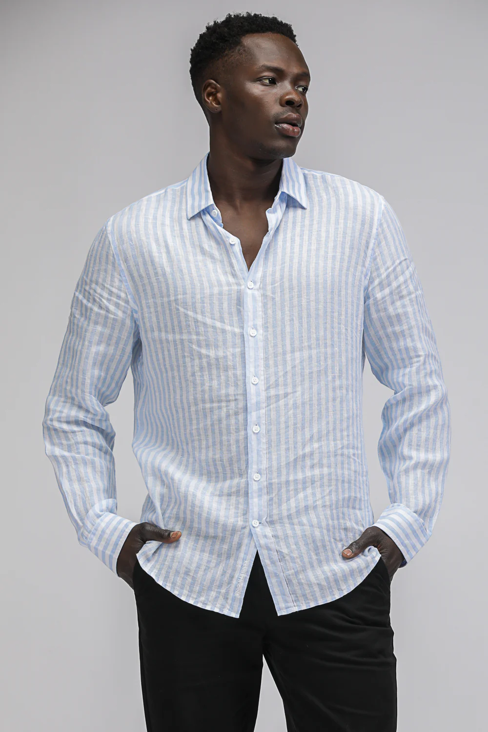 Striped Linen Button Down Shirt