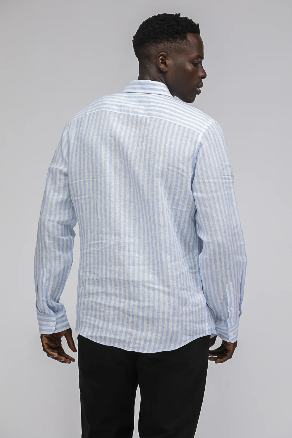 Striped Linen Button Down Shirt - Image 4