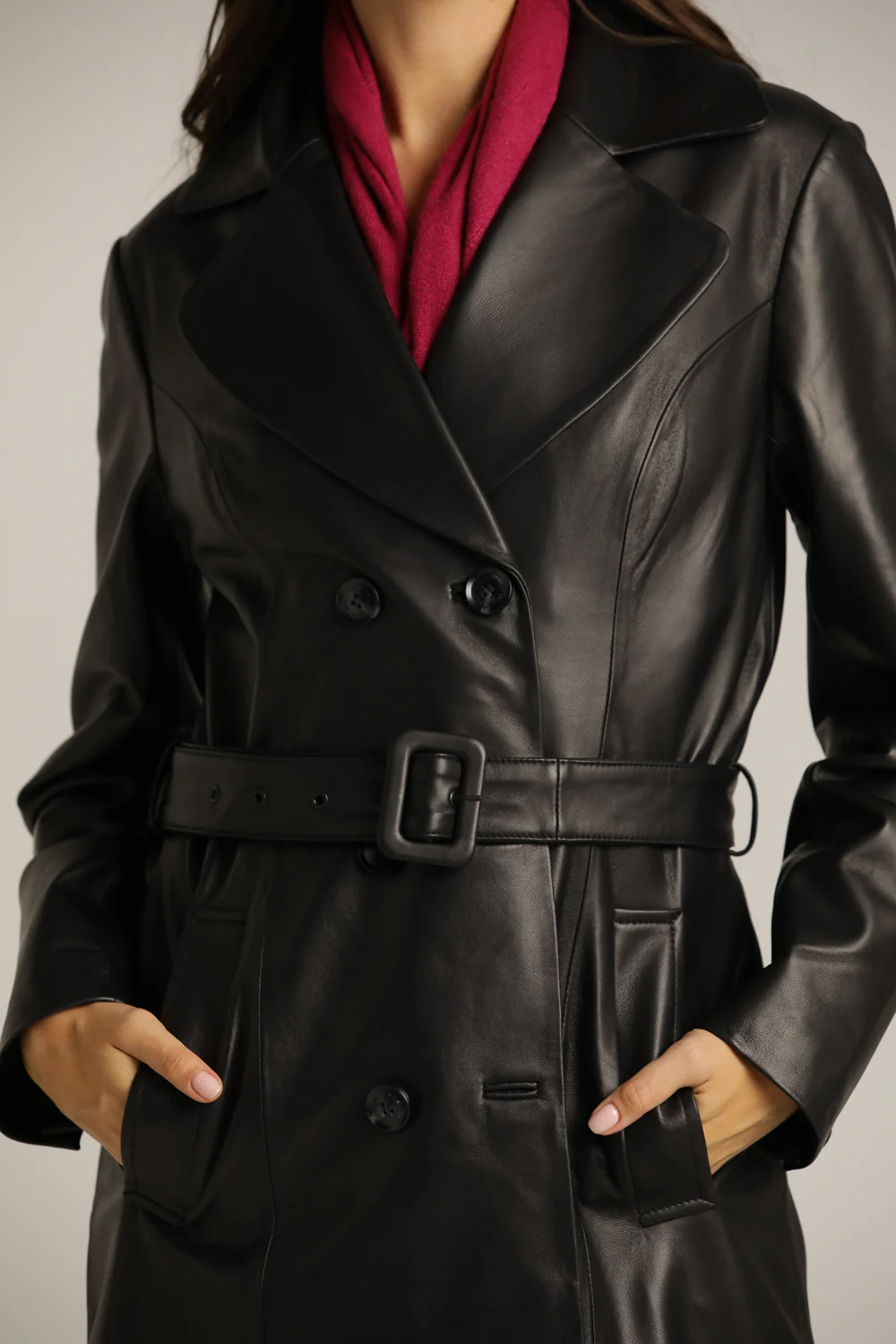 Leather Trench Coat - Image 3