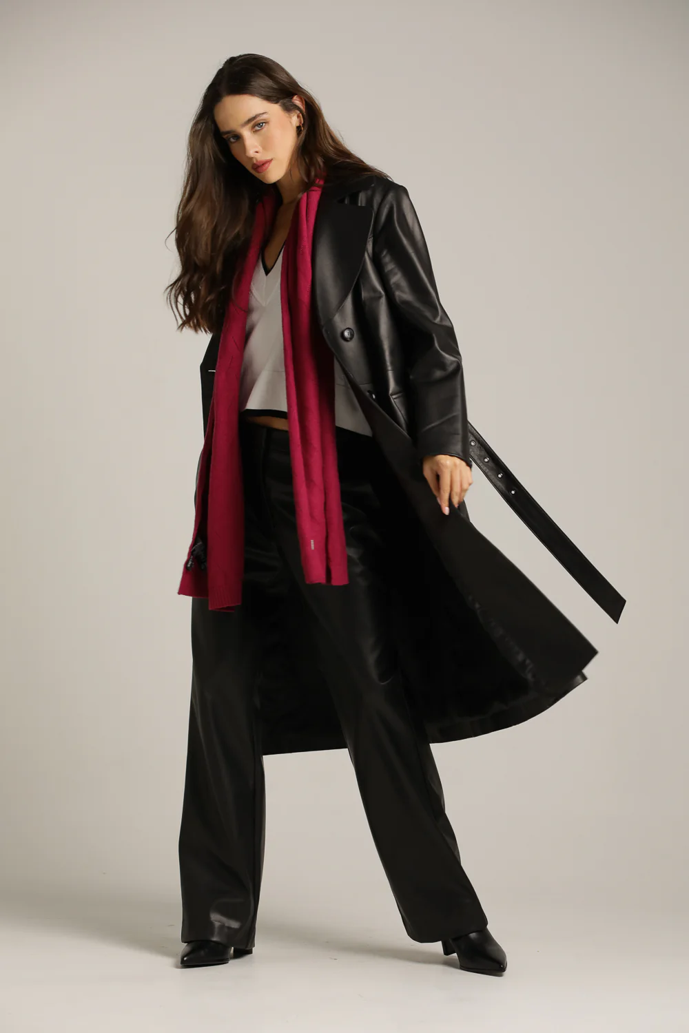 Leather Trench Coat - Image 4