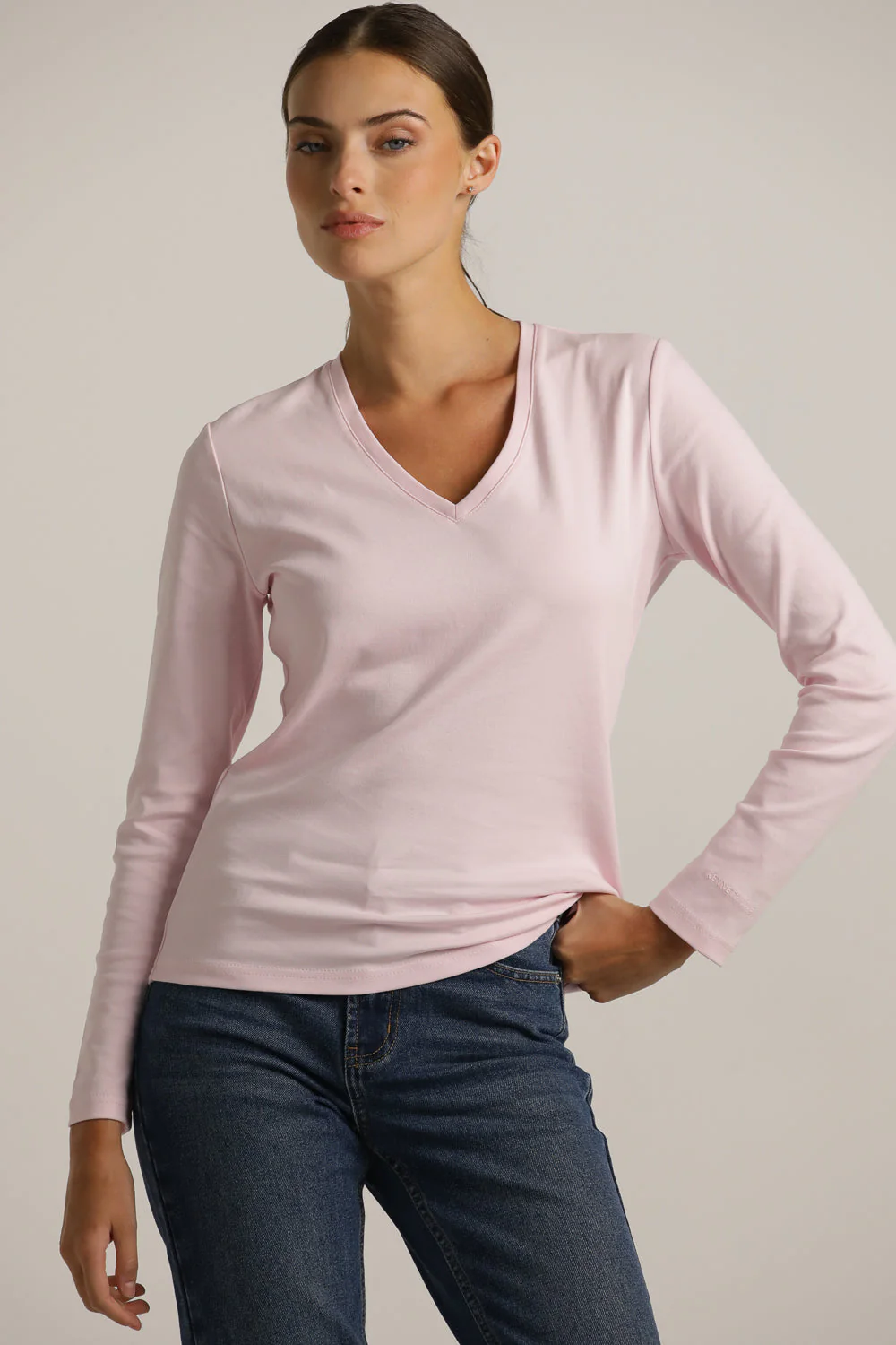 Long Sleeve V Neck T Shirt - Image 11