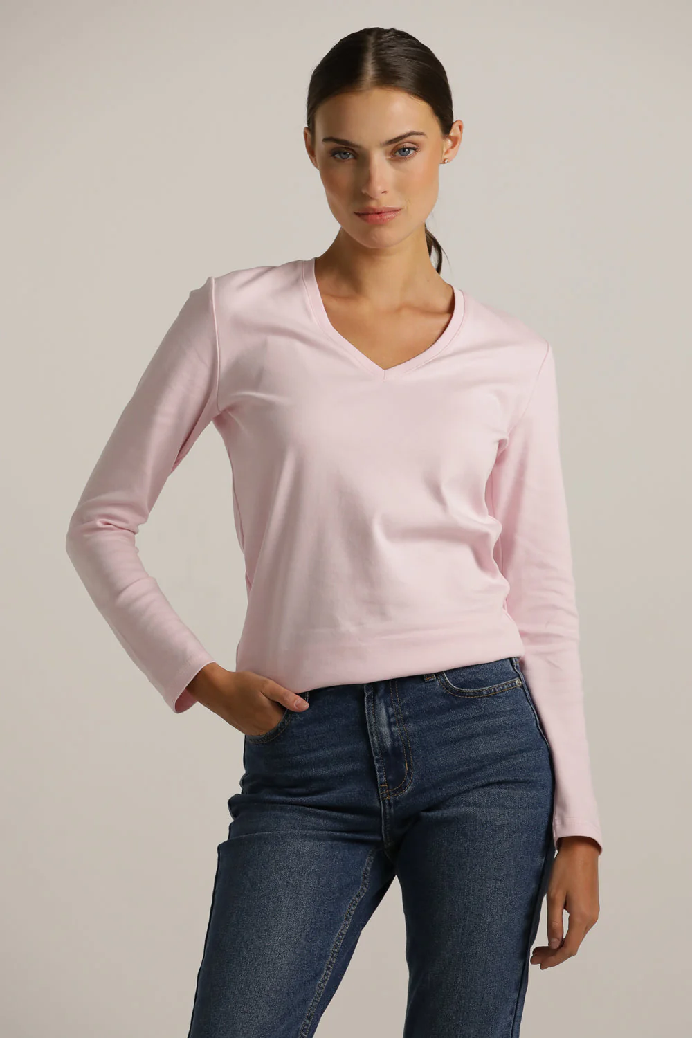 Long Sleeve V Neck T Shirt - Image 13
