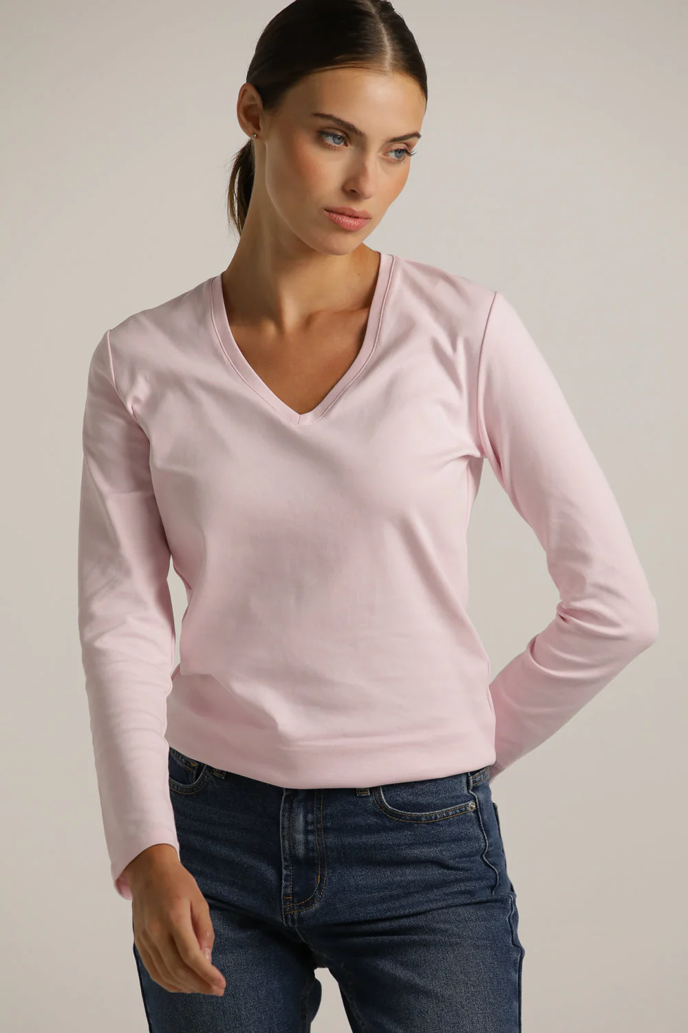 Long Sleeve V Neck T Shirt - Image 15