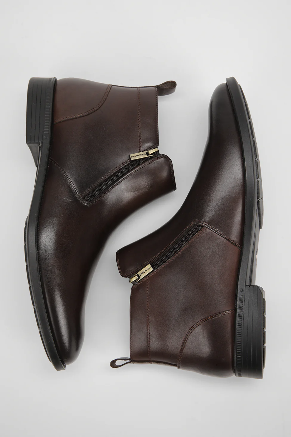 Leather Double Zip Ankle Boots - Image 11