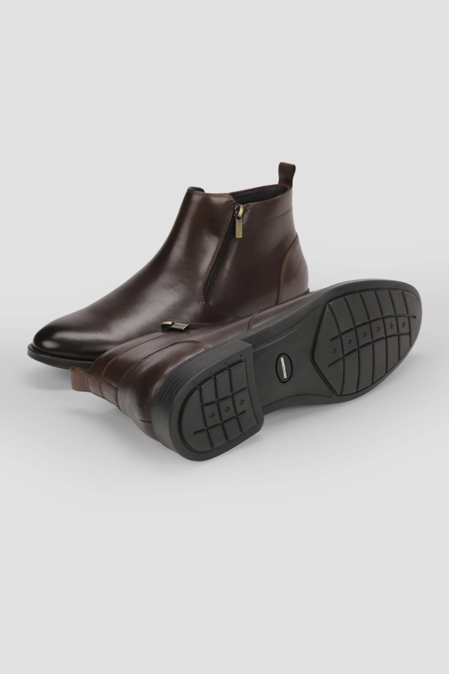 Leather Double Zip Ankle Boots - Image 13