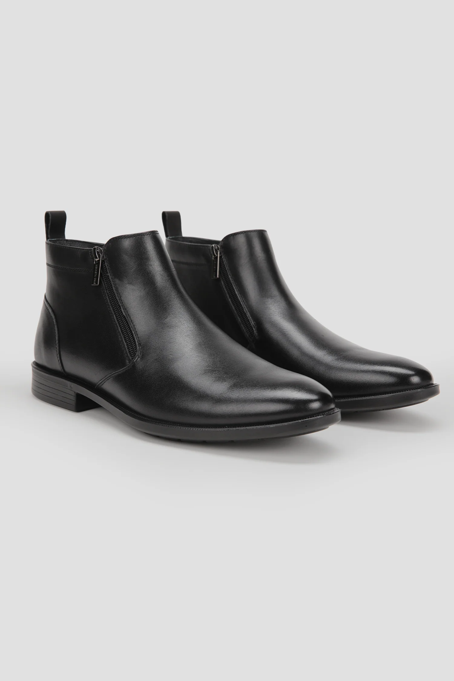 Leather Double Zip Ankle Boots - Image 2