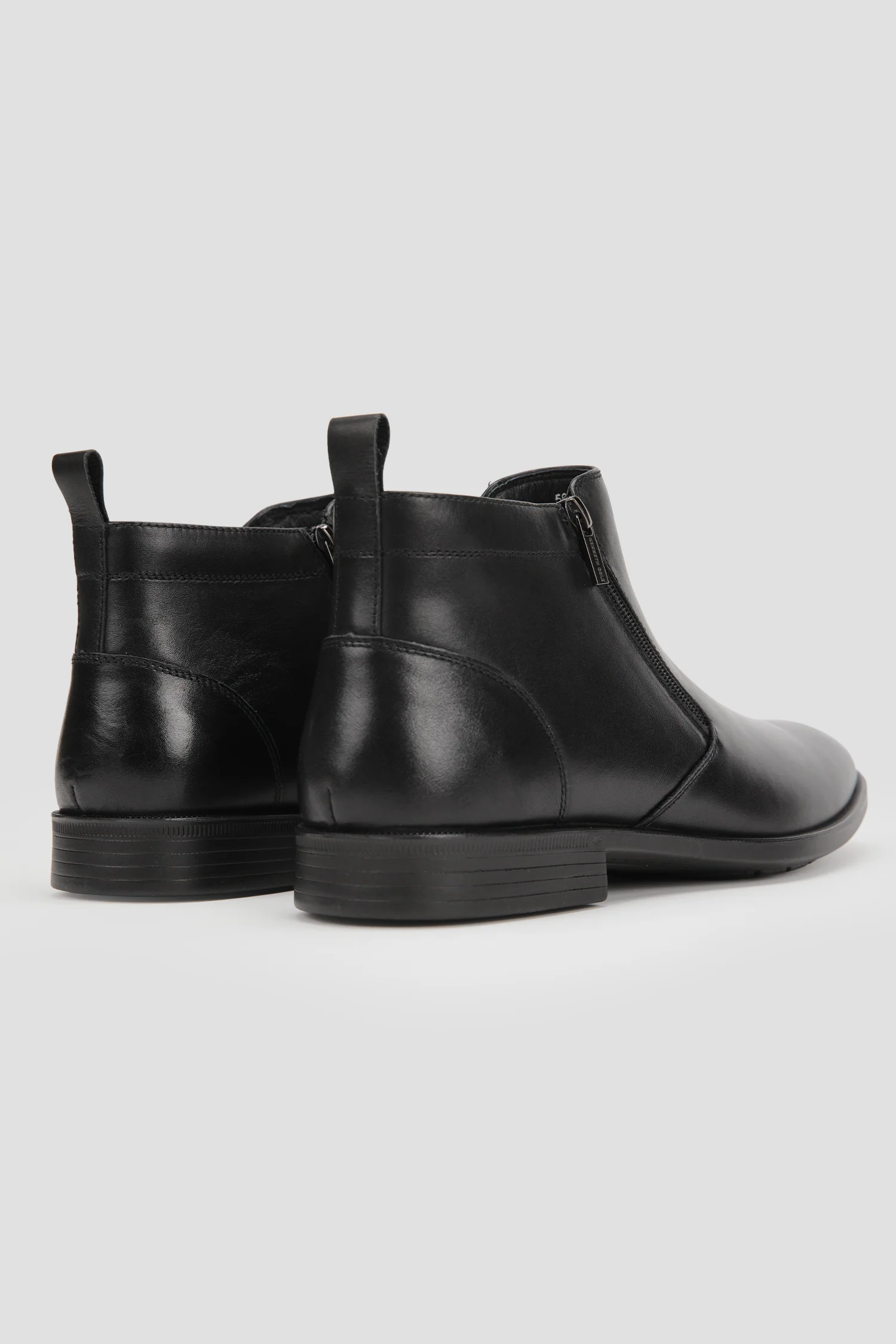Leather Double Zip Ankle Boots - Image 5