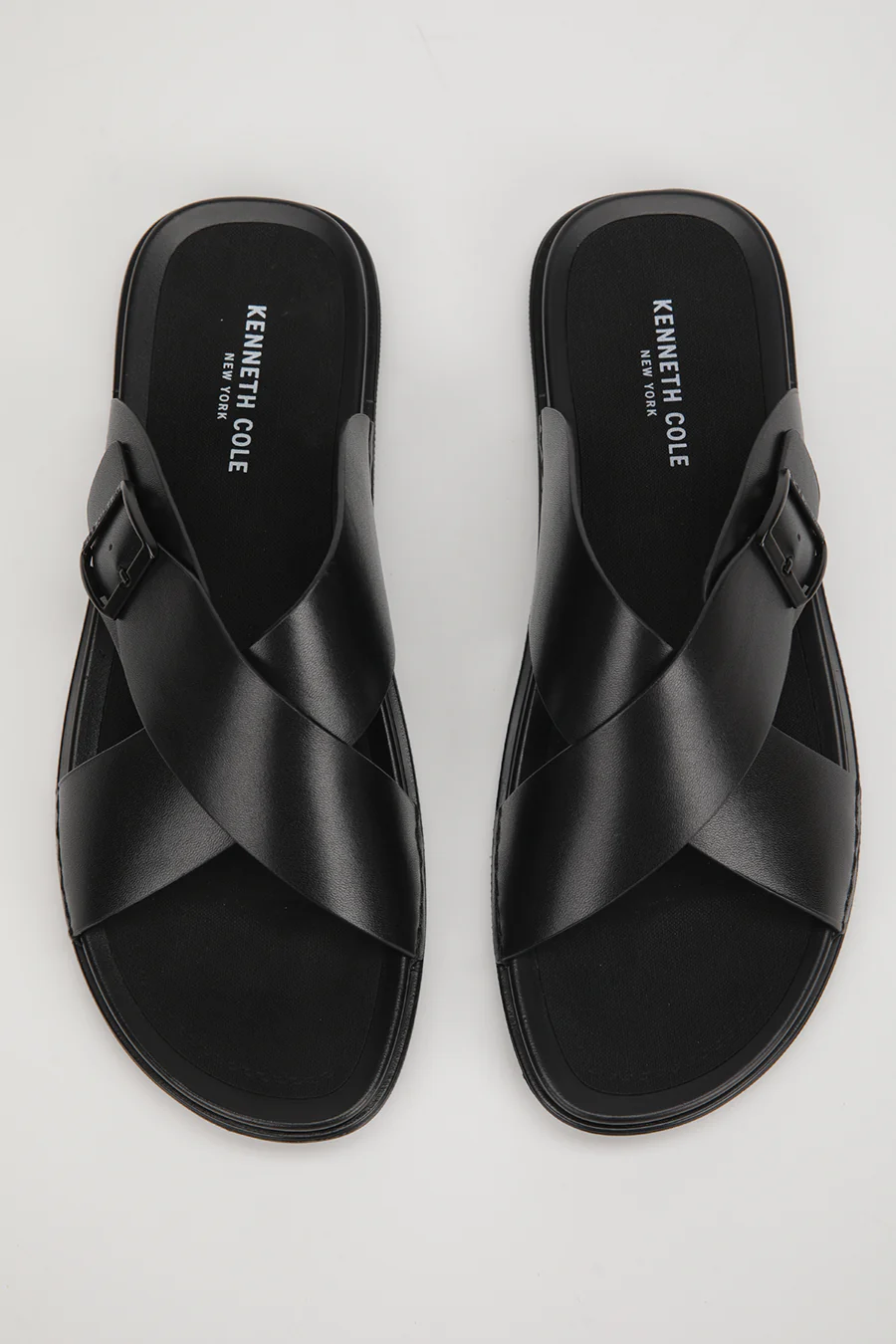 Cross Strap Leather Slides - Image 4