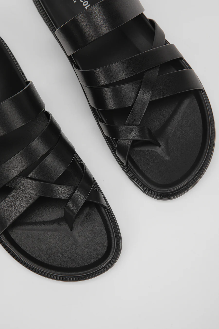 Leather Cross Strap Slides - Image 3