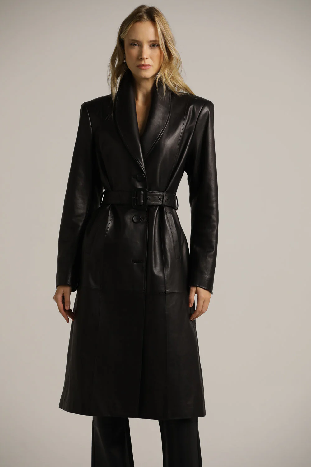Leather Trench Coat - Image 4