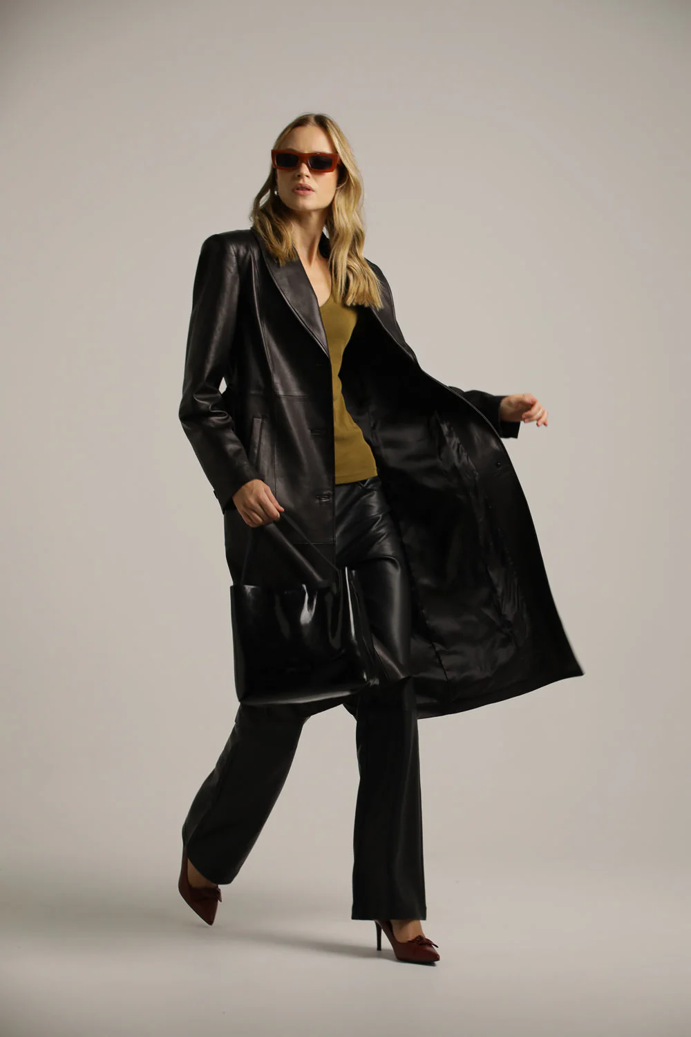 Leather Trench Coat - Image 6