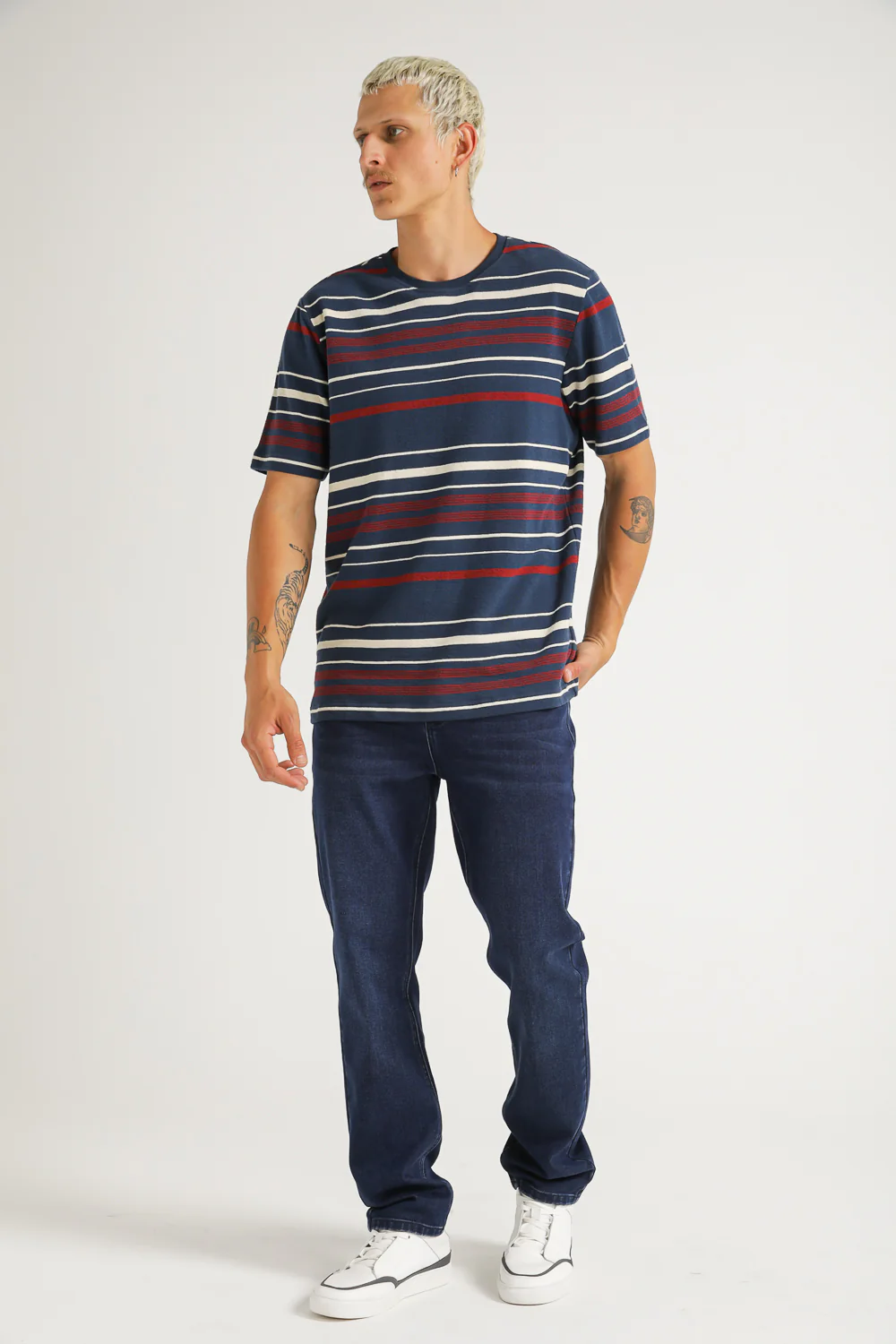 Striped Crew Neck T Shirt - Image 3