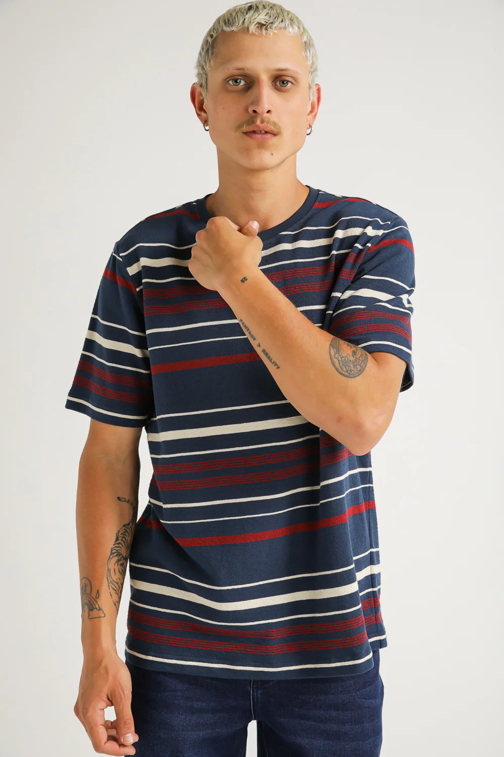 Striped Crew Neck T Shirt - Image 4