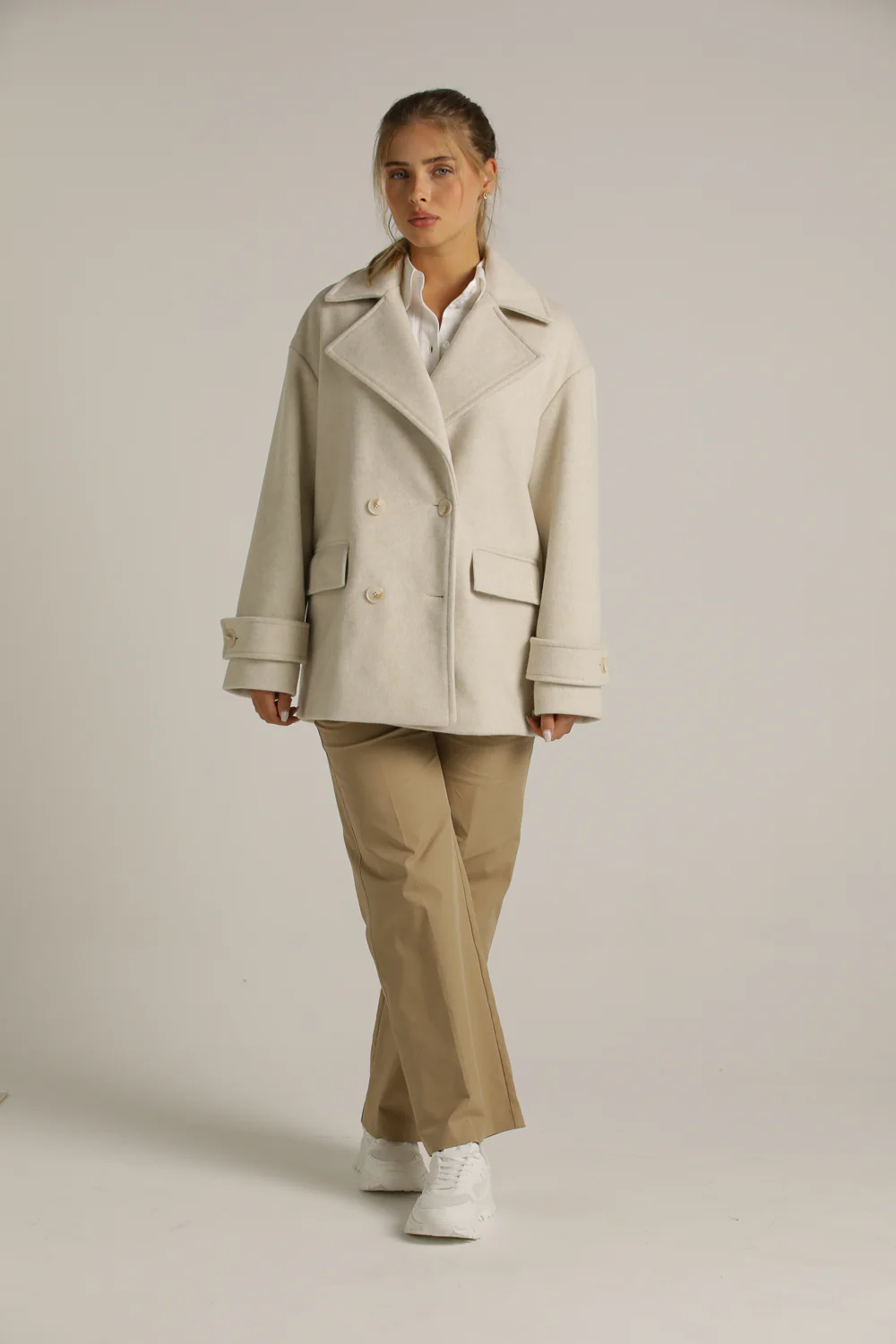 Oversized Cropped Coat - Image 2