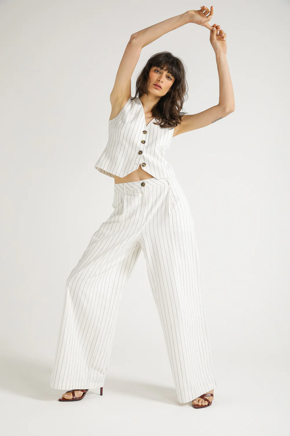 Pinstripe Tailored Pants