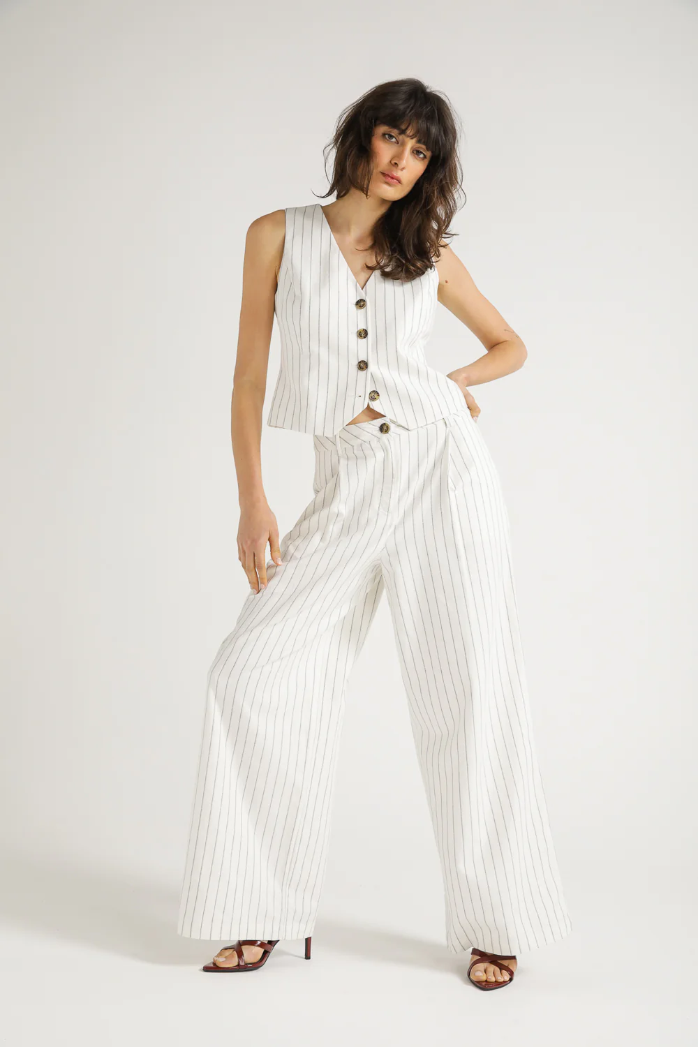Pinstripe Tailored Pants - Image 5