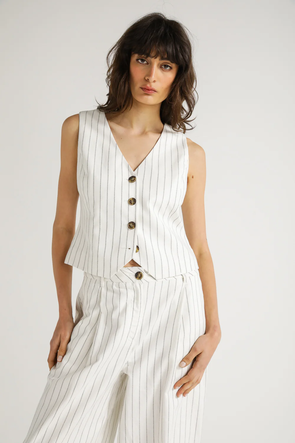 Pinstripe Tailored Vest - Image 3