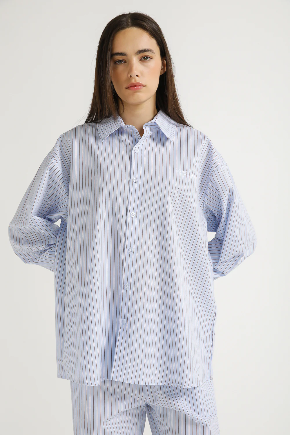 Oversized Stripe Cotton Poplin Shirt - Image 11