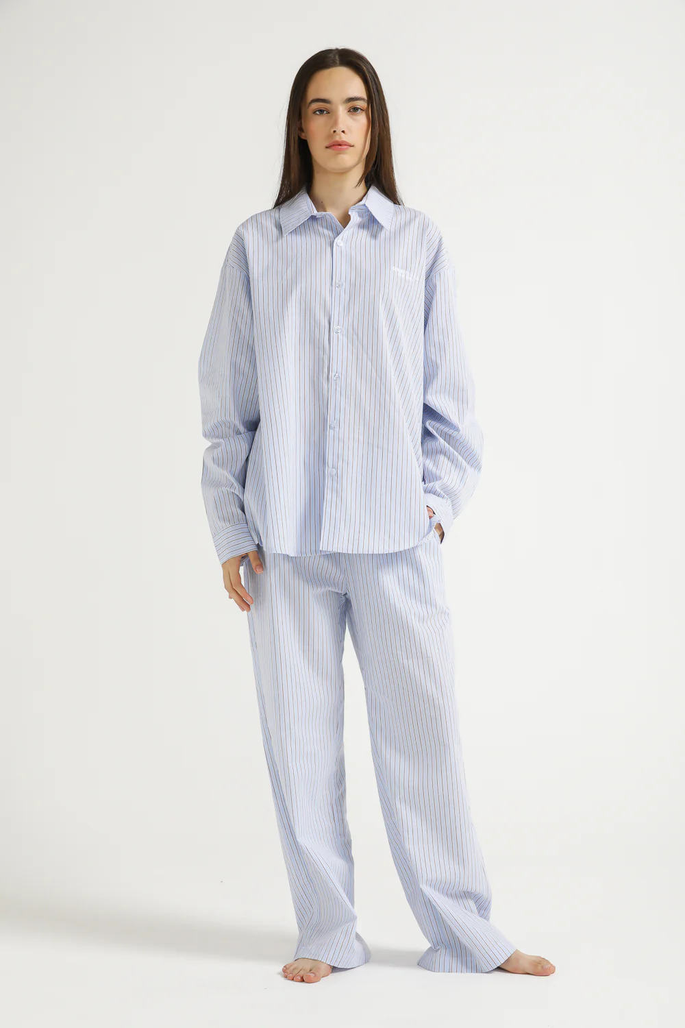 Oversized Stripe Cotton Poplin Shirt - Image 14