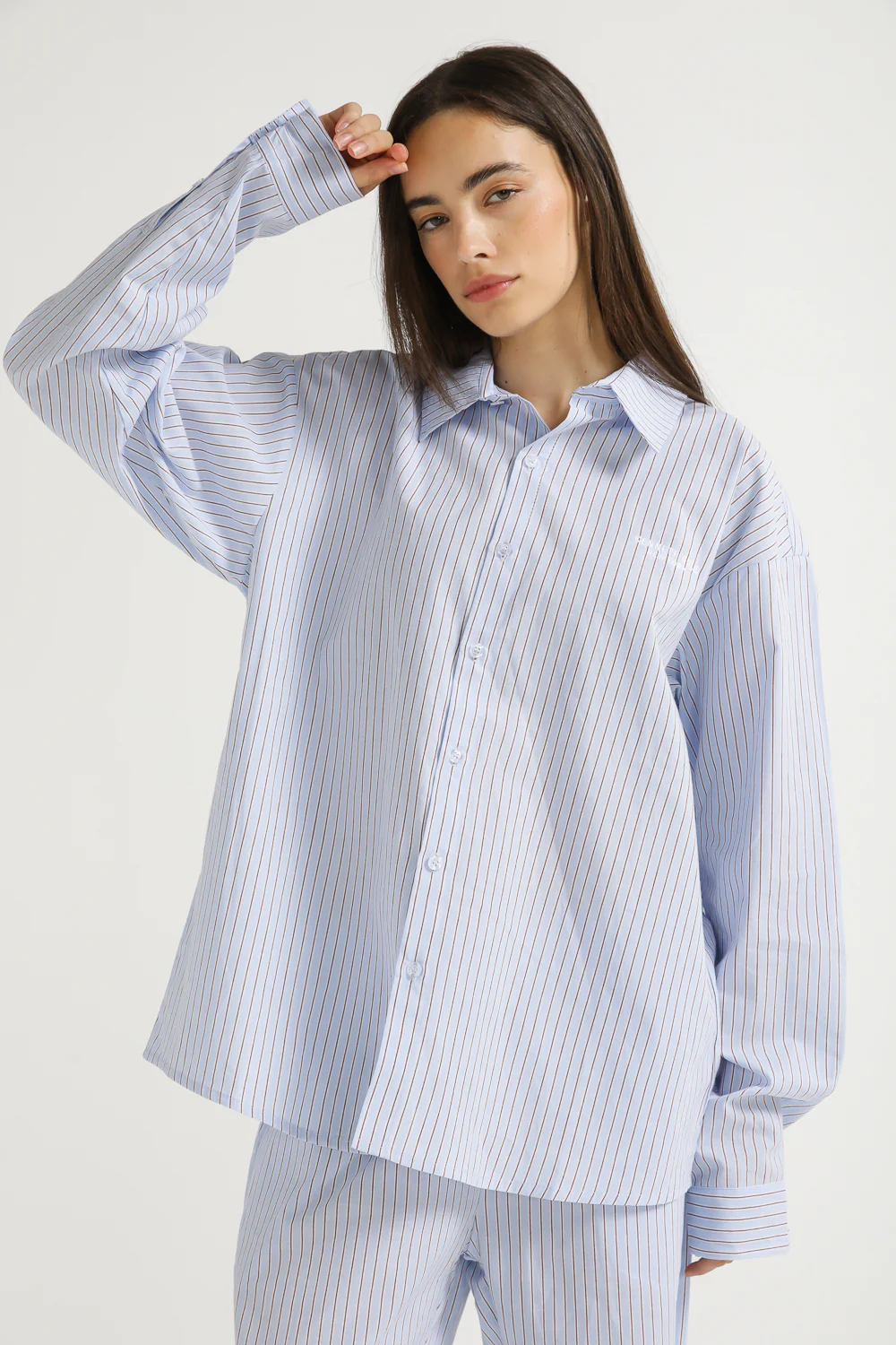 Oversized Stripe Cotton Poplin Shirt - Image 9