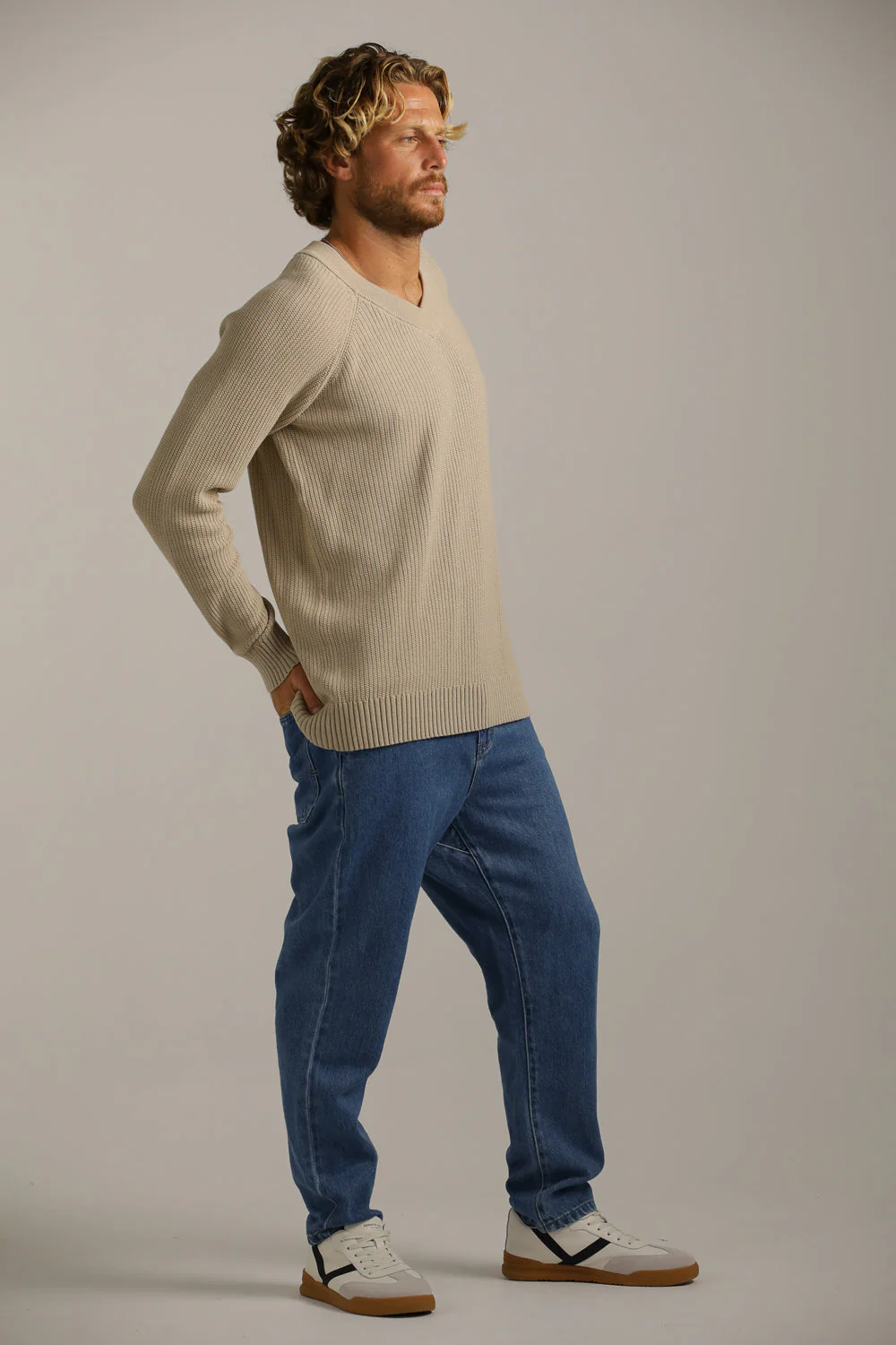 V Neck Raglan Knit