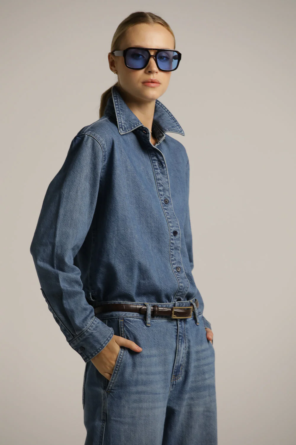 Denim button down shirt
