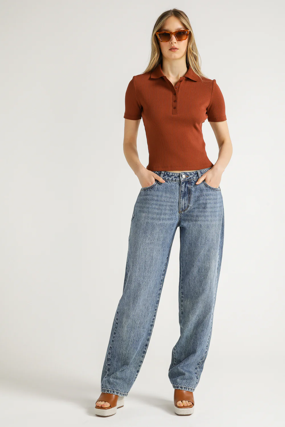 Ribbed Polo Top - Image 15