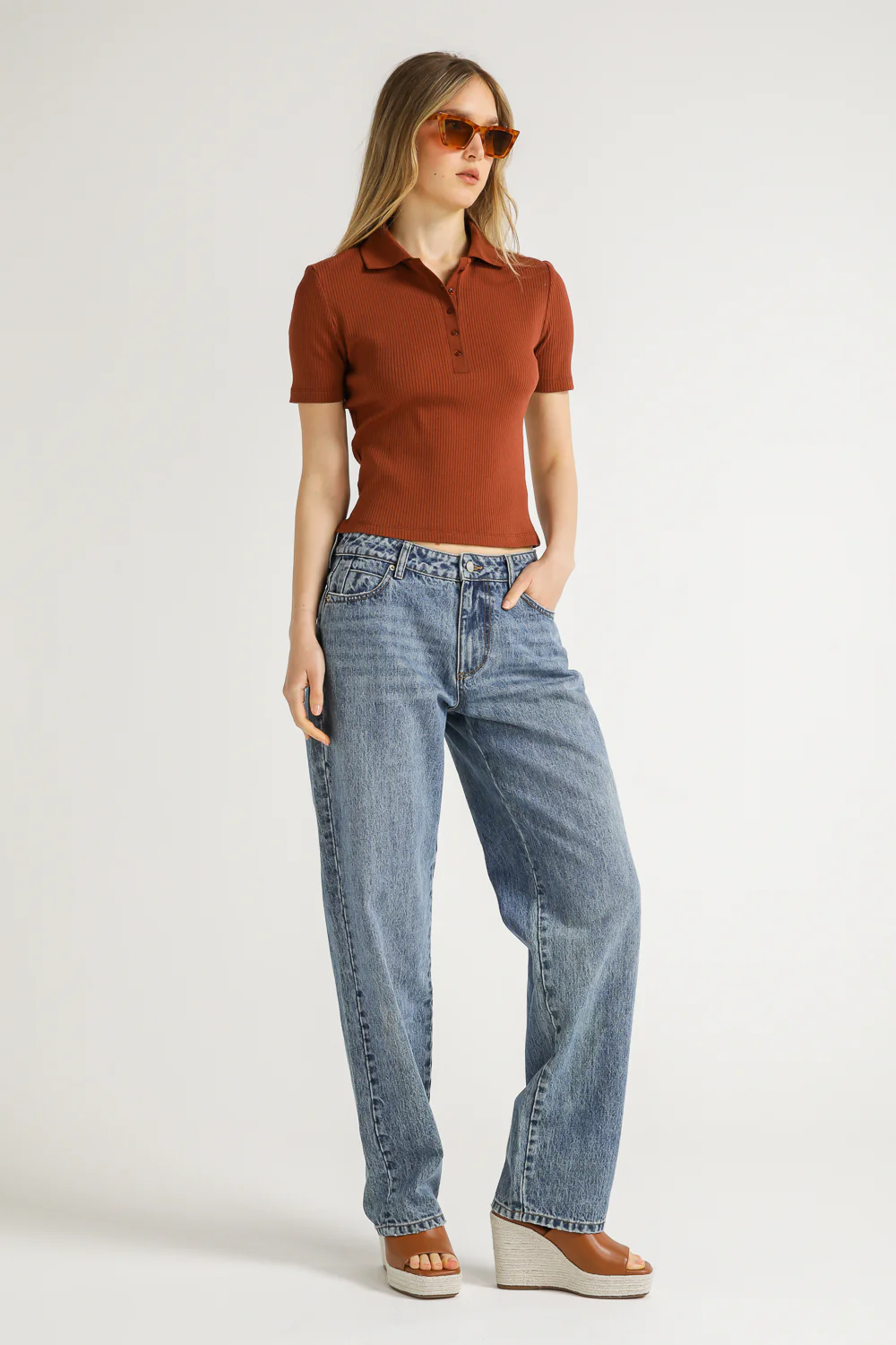 Ribbed Polo Top - Image 16