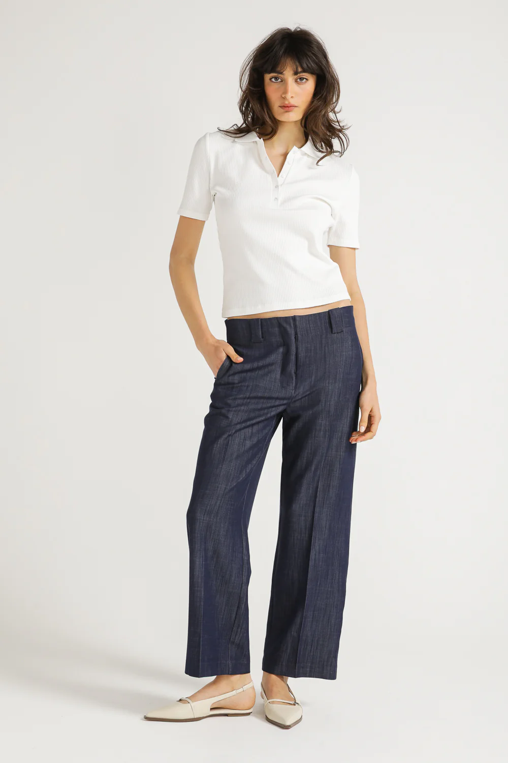 Ribbed Polo Top - Image 2