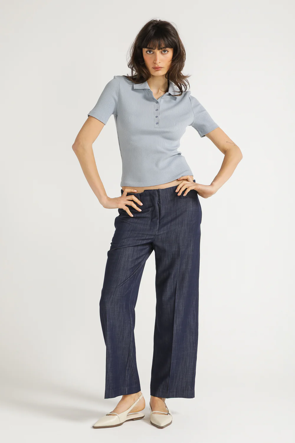 Ribbed Polo Top - Image 6