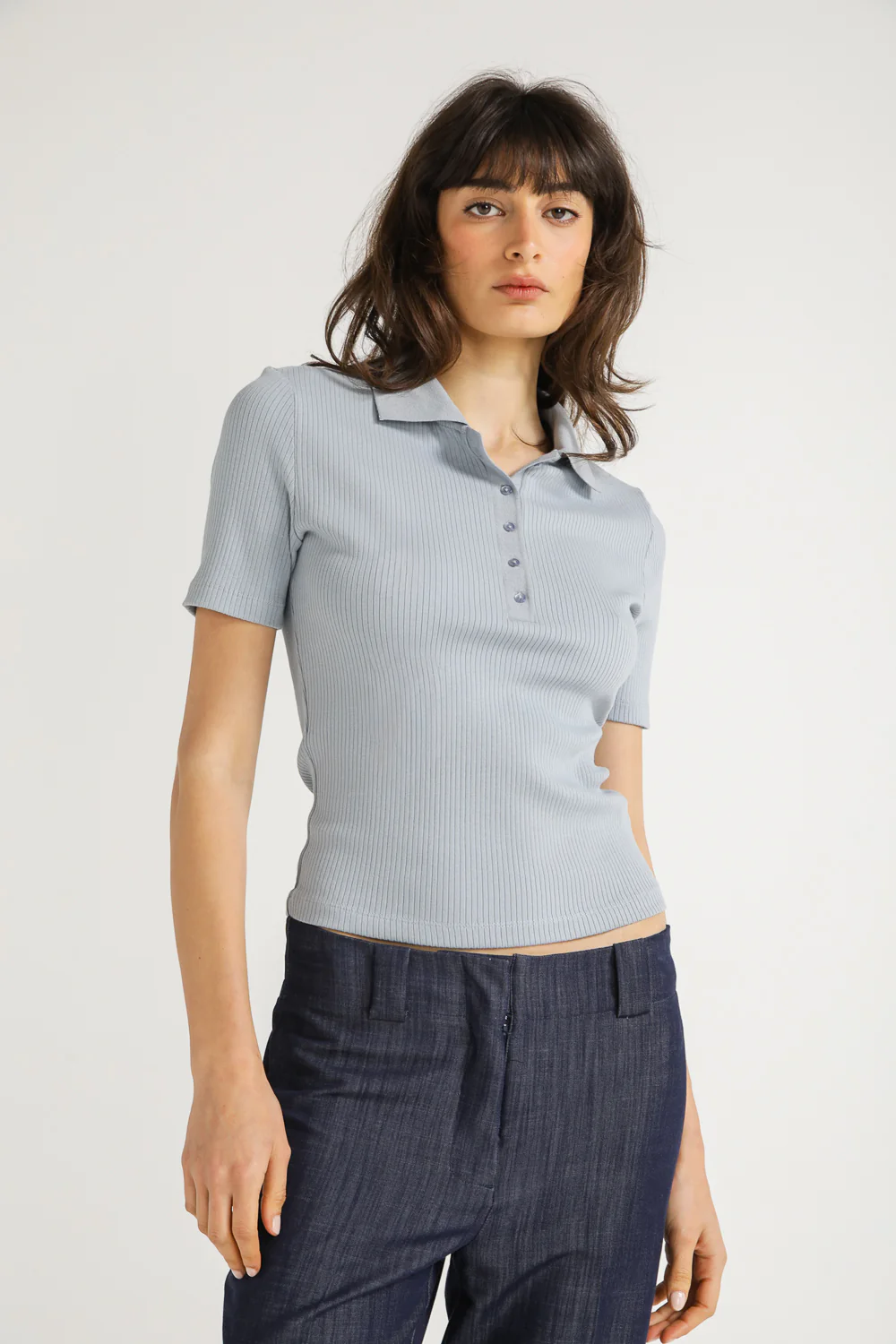 Ribbed Polo Top - Image 7