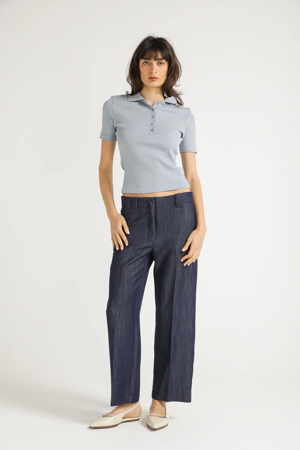 Ribbed Polo Top - Image 8