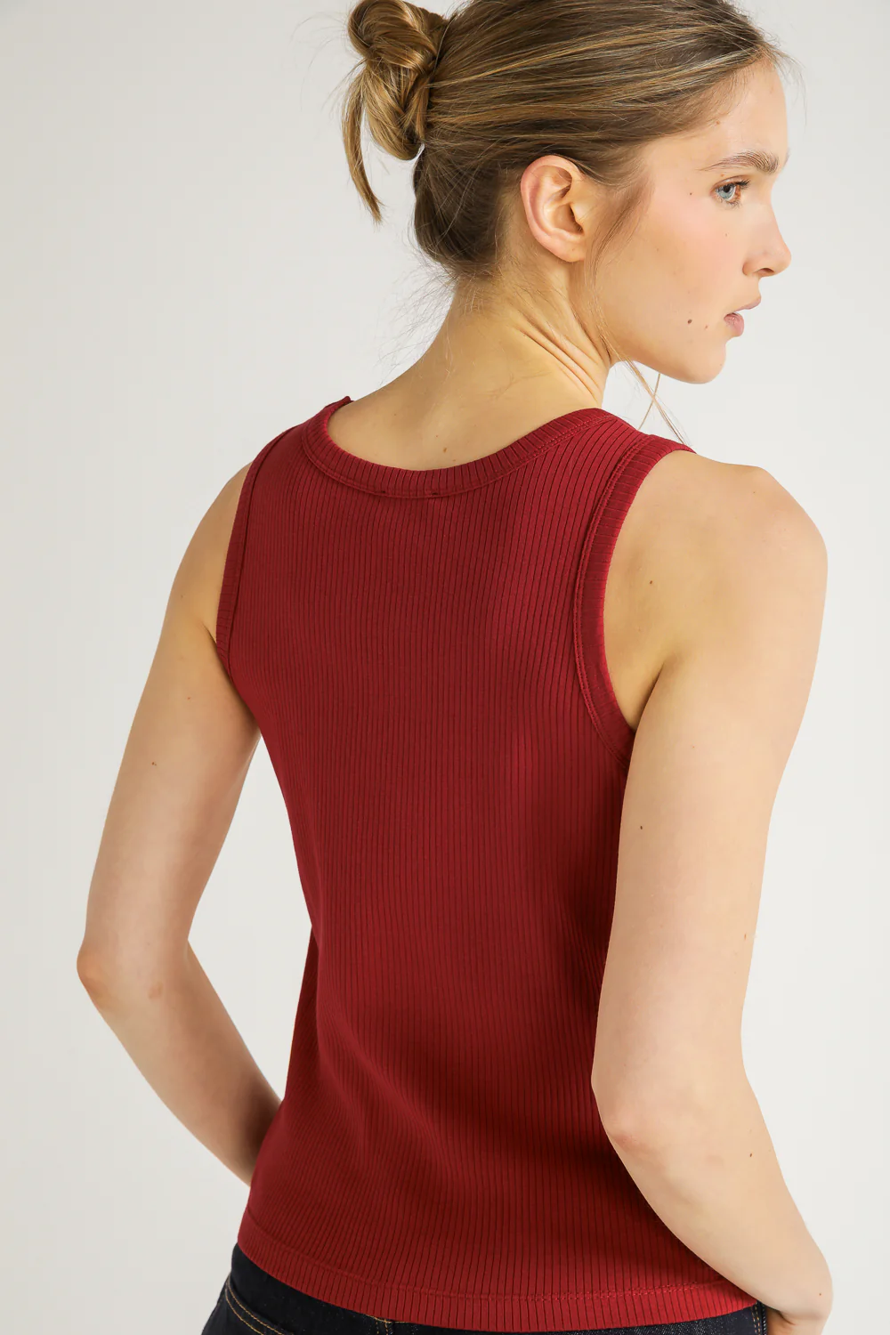 Rib Knit Tank Top With Logo - Image 5