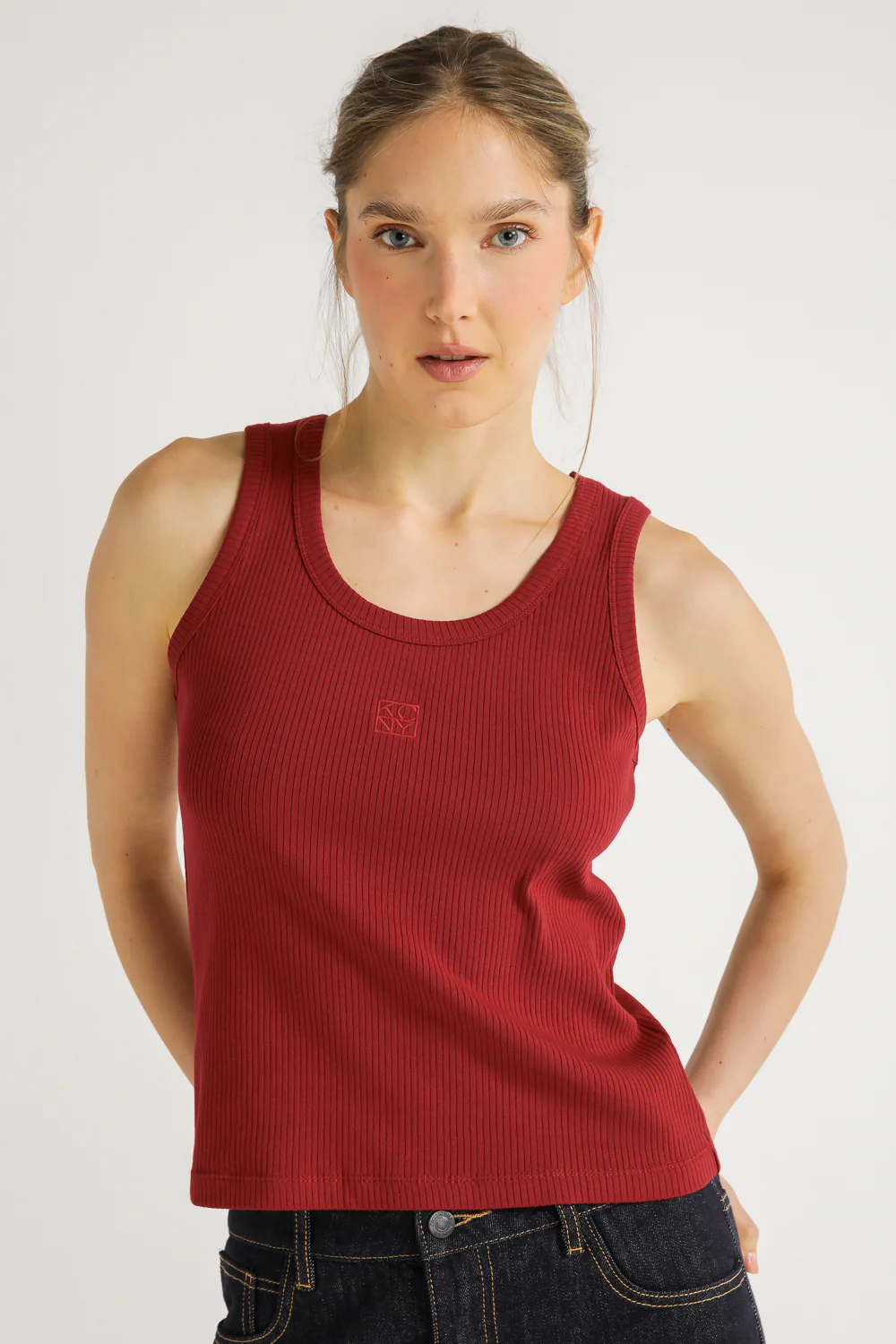 Rib Knit Tank Top With Logo - Image 6