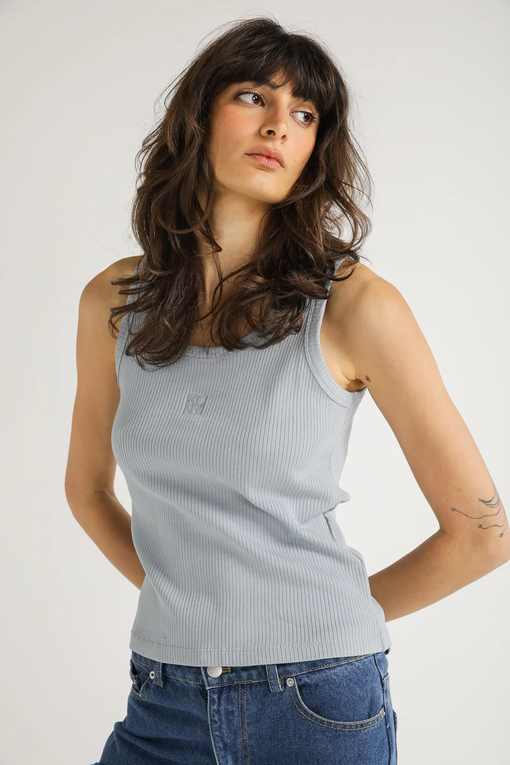 Rib Knit Tank Top With Logo - Image 7