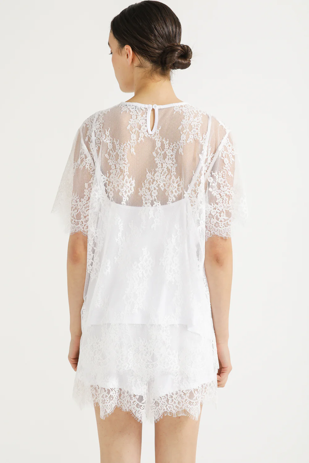 Satin shirt with lace - Image 5