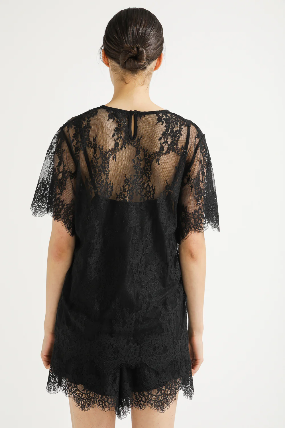 Satin shirt with lace - Image 9