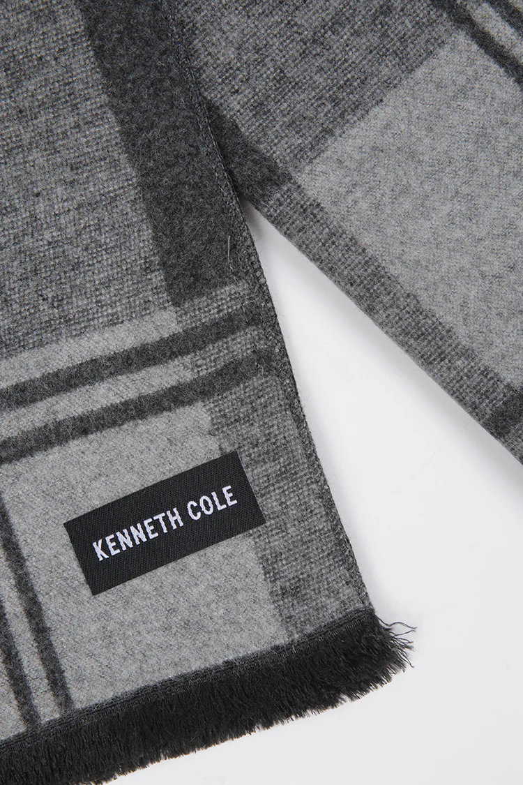 Checked Fringe Scarf - Image 2