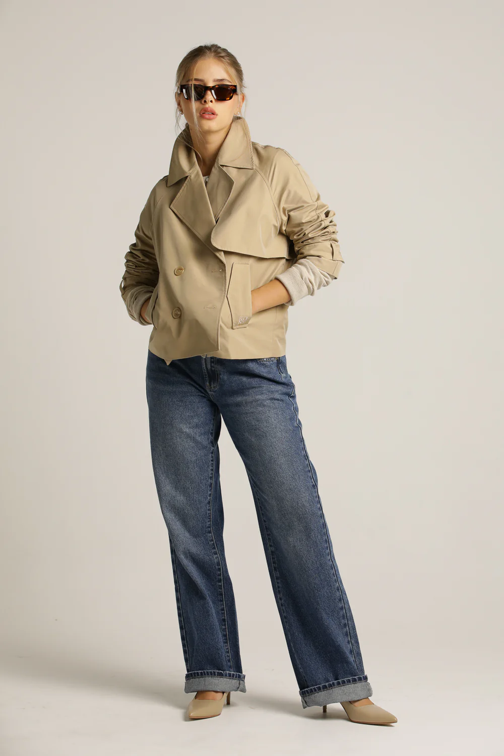 Cropped Trench Coat - Image 5