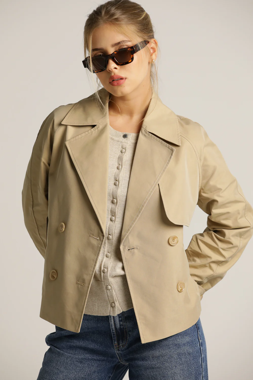 Cropped Trench Coat - Image 6