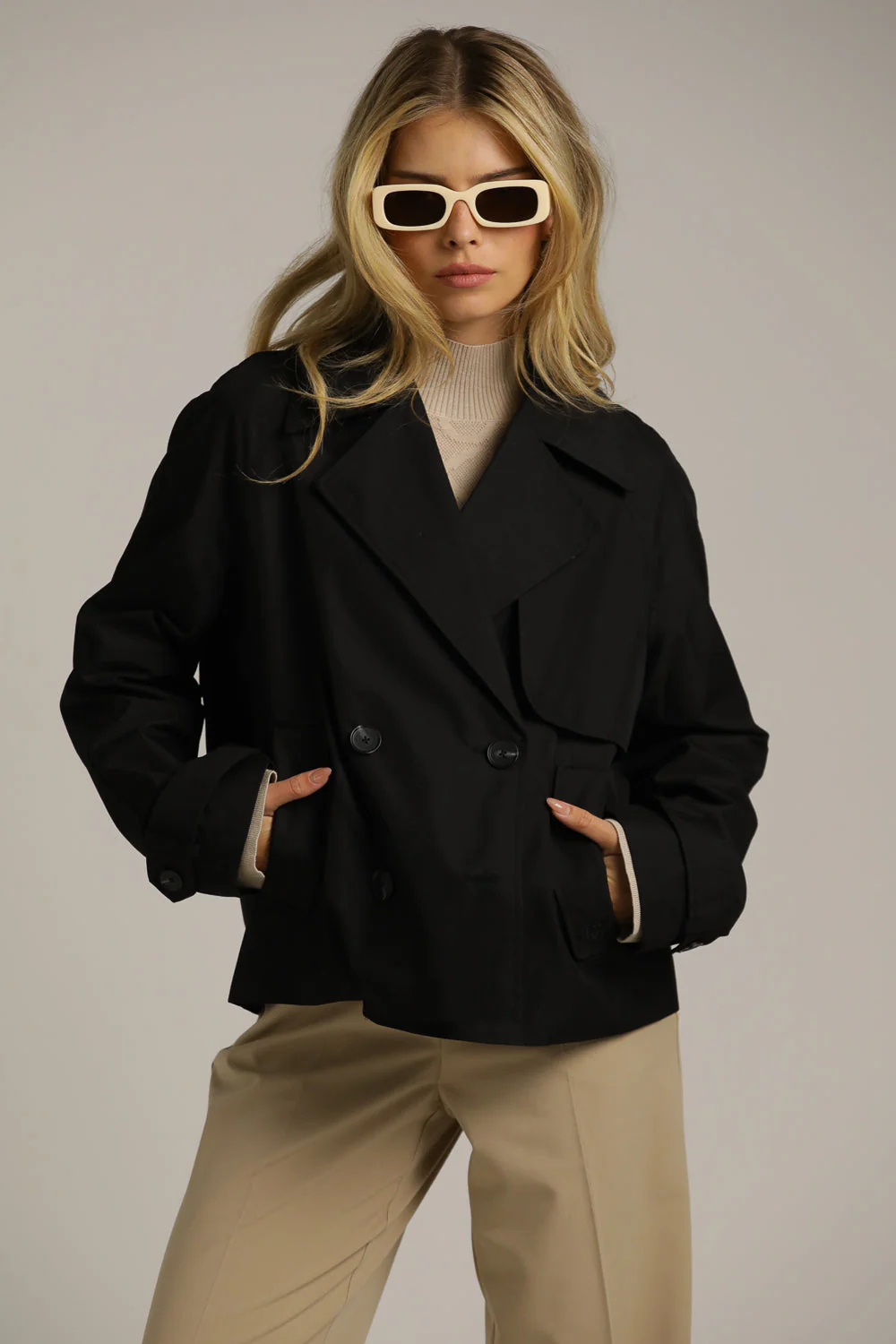 Cropped Trench Coat - Image 9