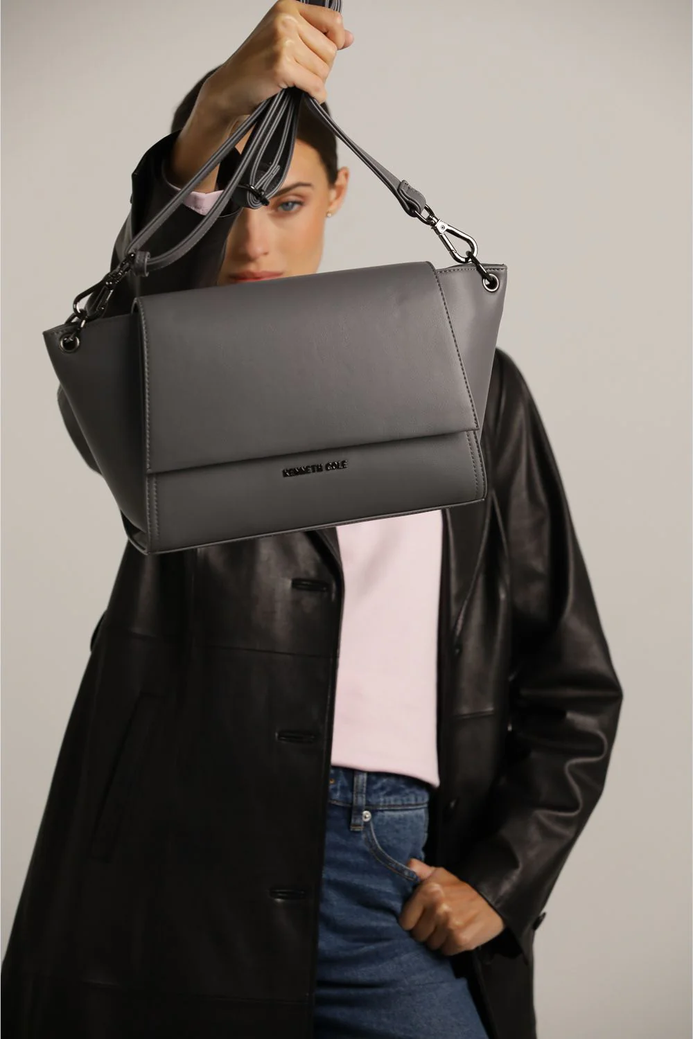 Faux Leather Shoulder Bag - Image 7